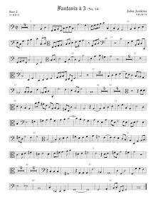 Partition Bass2 viole de gambe, fantaisies et Pavin pour 3 violes de gambe et orgue
