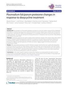 Plasmodium falciparumproteome changes in response to doxycycline treatment