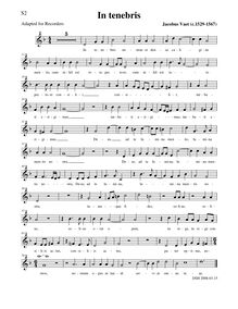 Partition Soprano 2 enregistrement , 6 Motets, Vaet, Jacobus