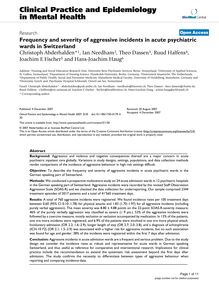 Frequency and severity of aggressive incidents in acute psychiatric wards in Switzerland