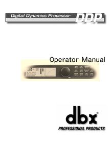 Notice Instruments de musique DBX  DDP
