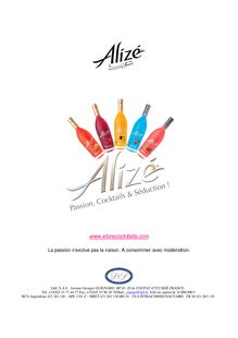 Gamme des produits Alize - www.alizecocktails.com