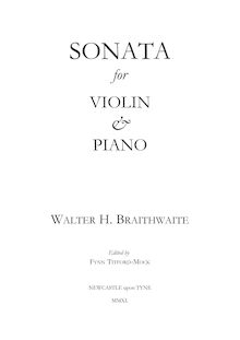 Partition de piano, Sonata pour violon et Piano, D major