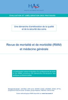 Revue de mortalité et de morbidité (RMM) - Revue de Mortalité et de Morbidité et médecine générale (RMM-MG) - 4 pages 2010