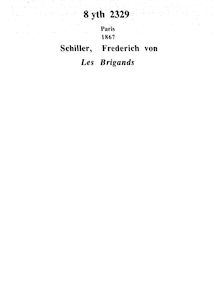 Les brigands : drame en 5 actes / Schiller