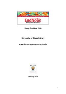 Using EndNote Web University of Otago Library www.library.otago.ac ...