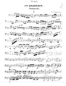 Partition violoncelle, corde quatuor No.5, F minor, Volkmann, Robert