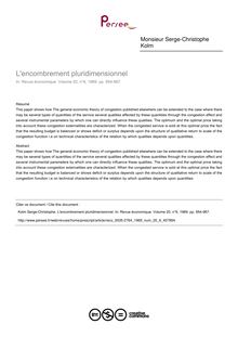 L encombrement pluridimensionnel - article ; n°6 ; vol.20, pg 954-967