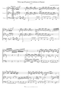 Partition Trio en D major, G.87, 6 corde Trios, G.83-88, Boccherini, Luigi par Luigi Boccherini