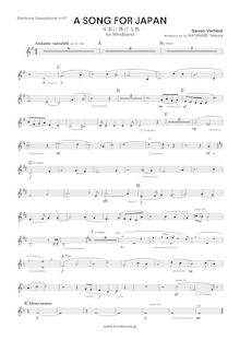 Partition E♭ baryton Saxophone, A Song pour Japan, Verhelst, Steven