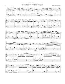 Partition Sonata R.59 en F major, clavier sonates R.51-60, Soler, Antonio