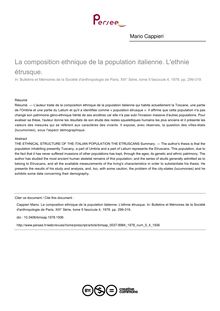 La composition ethnique de la population italienne. L ethnie étrusque. - article ; n°4 ; vol.5, pg 299-319