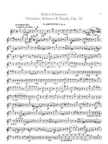 Partition clarinette 1, 2 (en A), Overture, Scherzo et Finale pour orchestre, Op.52