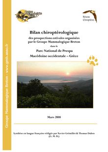 Bilan chiroptérologique des prospections estivales dans le Parc National de Prespa Macédoine occidentale – Grèce