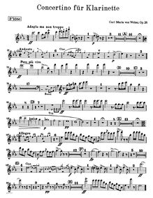 Partition flûte, hautbois 1, 2, basson 1, 2, clarinette Concertino