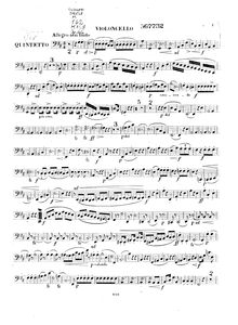 Partition violoncelle, flûte quintette en D major, Op.66, D major