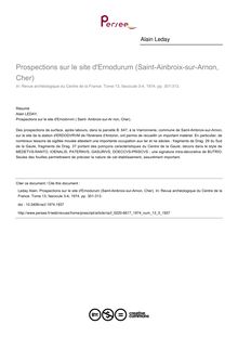 Prospections sur le site d Ernodurum (Saint-Ainbroix-sur-Arnon, Cher) - article ; n°3 ; vol.13, pg 301-313