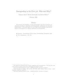 Downgrading in the First job: Who and Why