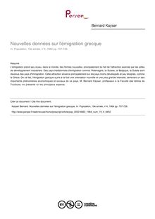 Nouvelles données sur l émigration grecque - article ; n°4 ; vol.19, pg 707-726
