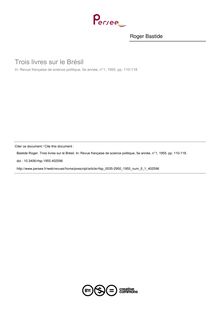 Trois livres sur le Brésil - article ; n°1 ; vol.5, pg 110-118