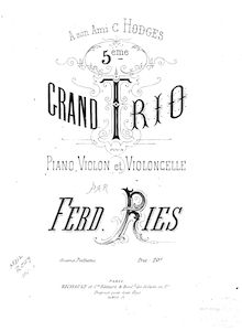 Partition Trio: Score et parties, Piano Trio No.5, Op. Posth., F minor