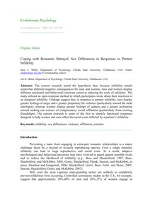 Coping with romantic betrayal: Sex differences in responses to partner infidelity