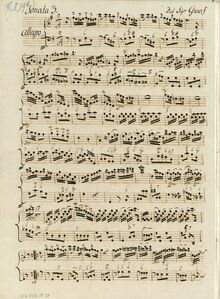 Partition complète, flûte Sonata No.3, Em, Graf, Christian Ernst