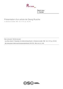 Présentation d un article de Georg Rusche - article ; n°2 ; vol.8, pg 145-149