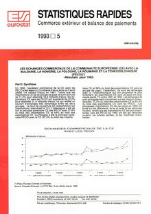 STATISTIQUES RAPIDES Commerce extérieur et balance des paiements. 1993 5
