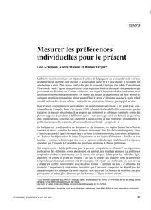 Mesurer les préférences individuelles pour le présent - article ; n°1 ; vol.374, pg 87-128