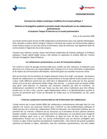 communiqué 1ère-étude-internationale-sur-les-collaborateurs -parlementaires 16-11-2009