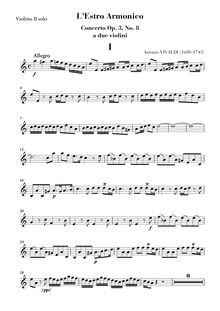Partition violon 2 solo, Concerto pour 2 violons en A minor, A minor