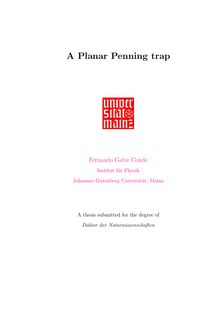 A planar Penning trap [Elektronische Ressource] / Fernando Galve Conde
