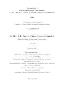 Le livre V des Guerres civiles d Appien d Alexandrie : édition critique, traduction et commentaire, The 5th book of the Civil Warsw written by Appian of Alexandria : critical edition, french translation and commentary