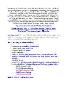 SEO Money Pro review and (Free) $21,400 Bonus & Discount