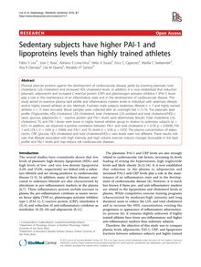Sedentary subjects have higher PAI-1 and lipoproteins levels than highly trained athletes