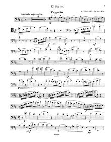Partition basson, 4 pièces pour Piano et vents, Op.40, Nikolsky, Aleksandr