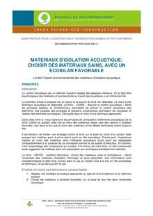 Matériaux d isolation acoustique  - MATERIAUX D ISOLATION ...