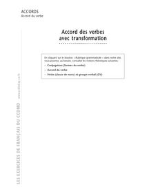 Groupe adjectival, Accord des verbes avec transformation