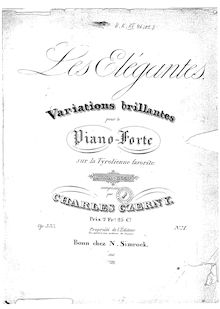 Partition No.1 - Variations Brillantes sur la Tyrolienne Favorite, Les Elegantes