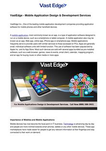 Mobile Applications Design & Development Services by VastEdge