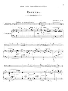 Partition de piano et partition de viole de gambe, Canzone