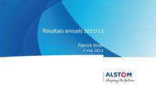 ALSTOM : Résultats annuels 2012/13