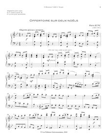 Partition complète, Offertoire sur deux noëls, B-flat major, Kunc, Pierre