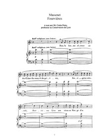 Partition complète (F Major: haut voix et piano), Fourvières