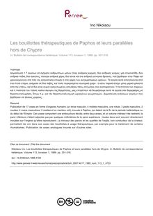 Les bouillottes thérapeutiques de Paphos et leurs parallèles hors de Chypre - article ; n°1 ; vol.113, pg 301-318