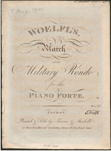 Partition complète, March et militaire Rondo, Woelfl s March and Military Rondo for the Pianoforte