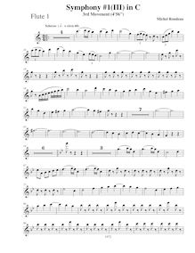 Partition flûte 1, Symphony No.1, C major, Rondeau, Michel