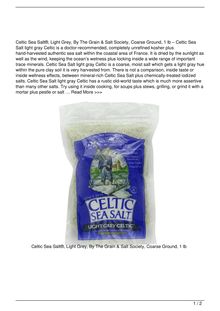 Celtic Sea Salt Light Grey By The Grain amp Salt Society Coarse Ground 1 lb Food Review