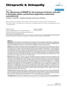 The effectiveness of ENAR®for the treatment of chronic neck pain in Australian adults: a preliminary single-blind, randomised controlled trial